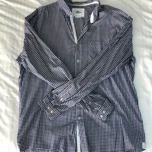 Lacoste black and white gingham button down